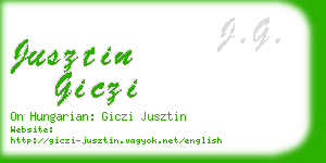 jusztin giczi business card